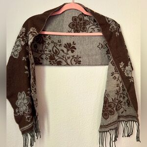 Fraas Floral Scarf Made In Germany 100% Acrylic